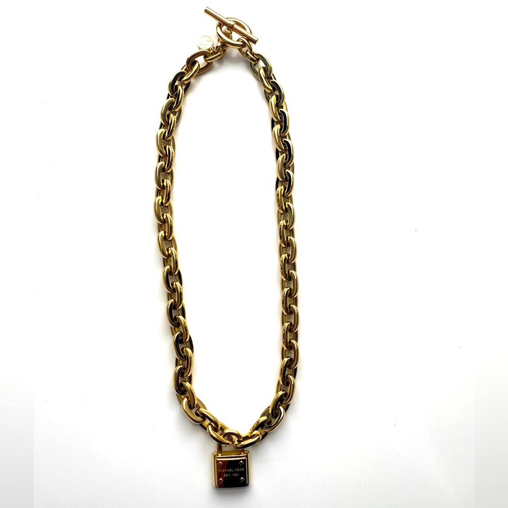 Michael Kors gold lock necklace